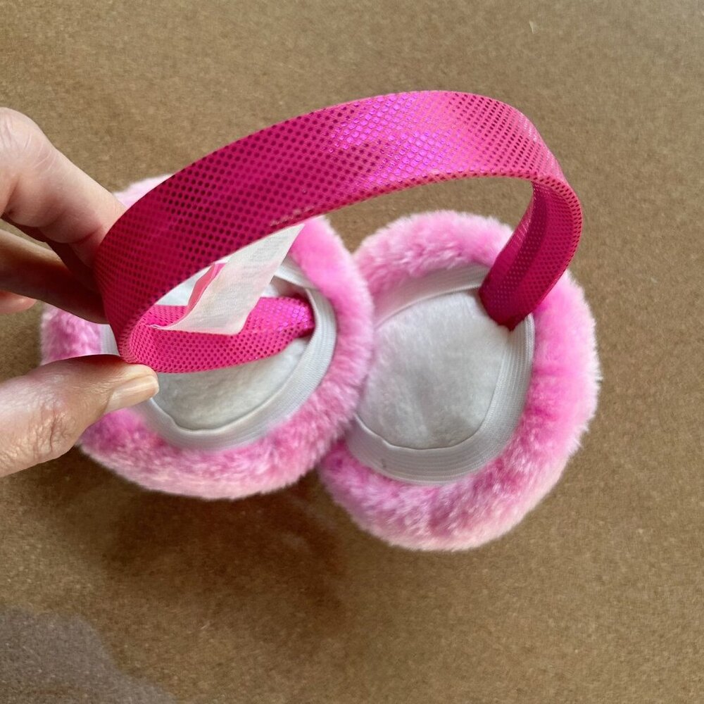 Large Pink Plush Disney Princess Ear Muffs One Size - Picture 3 of 5
